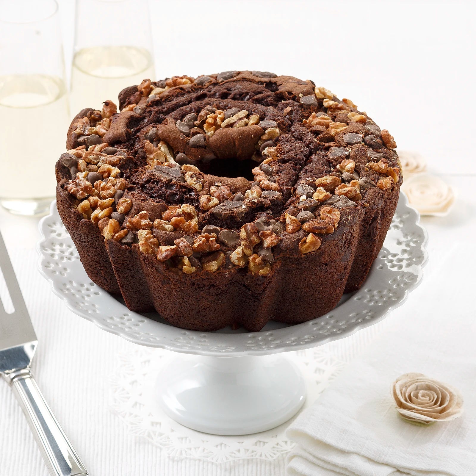 8 Double Chocolate Walnut Coffee Cake